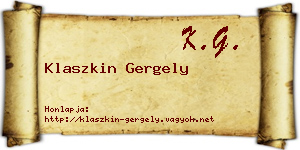 Klaszkin Gergely névjegykártya