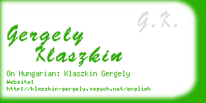 gergely klaszkin business card